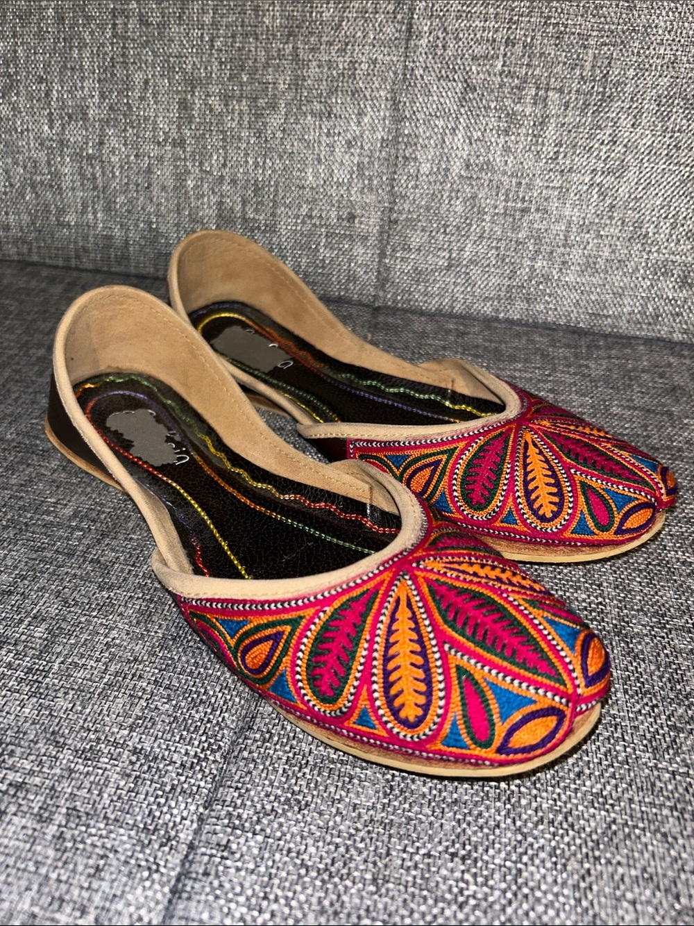Embroidered Multicolor Women’s Slip-On Flats